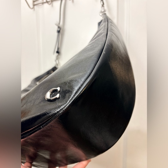 Coach Juliet Sling Bag - Black Glazed Crinkled Leather CBG23 + Dust Bag - Picture 6 of 16